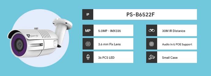 دوربین مداربسته ip پرکسیس مدل ps-b6522f
